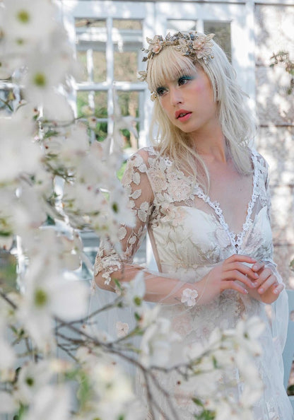 Long sleeve Wedding Dress Cherry Blossom designed by Claire Pettibone