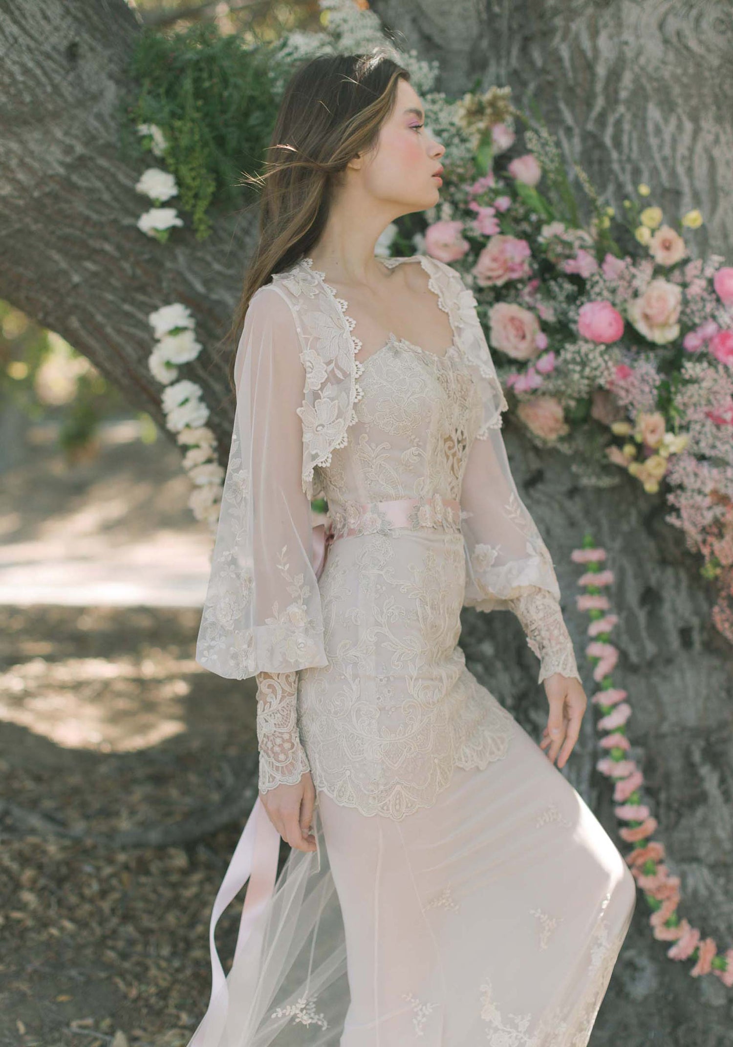 Botticelli Embroidered Lace Wedding Bolero by Claire Pettibone Botticelli Embroidered Lace Wedding Bolero by Claire Pettibone