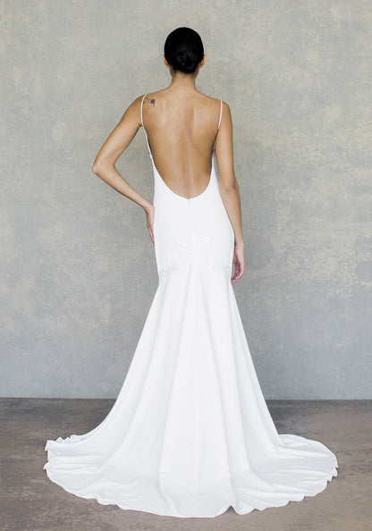 Lotus Spaghetti Strap Mermaid Wedding Dress | Claire Pettibone – Claire ...