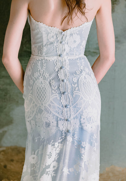 Eloise Blue Silk Sample Wedding Dress