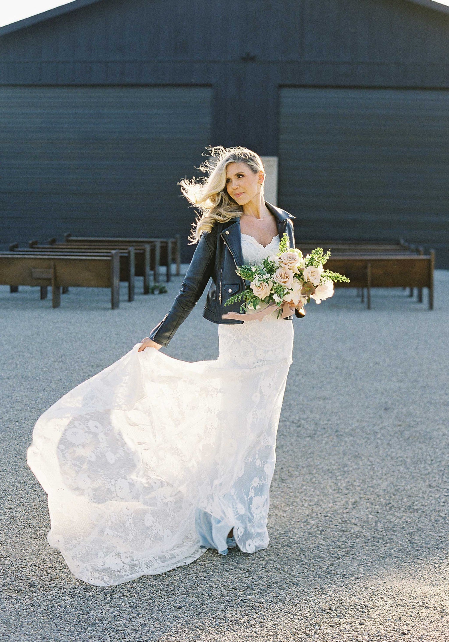 Heirloom Bridal - Floral Leather Bridal Jacket