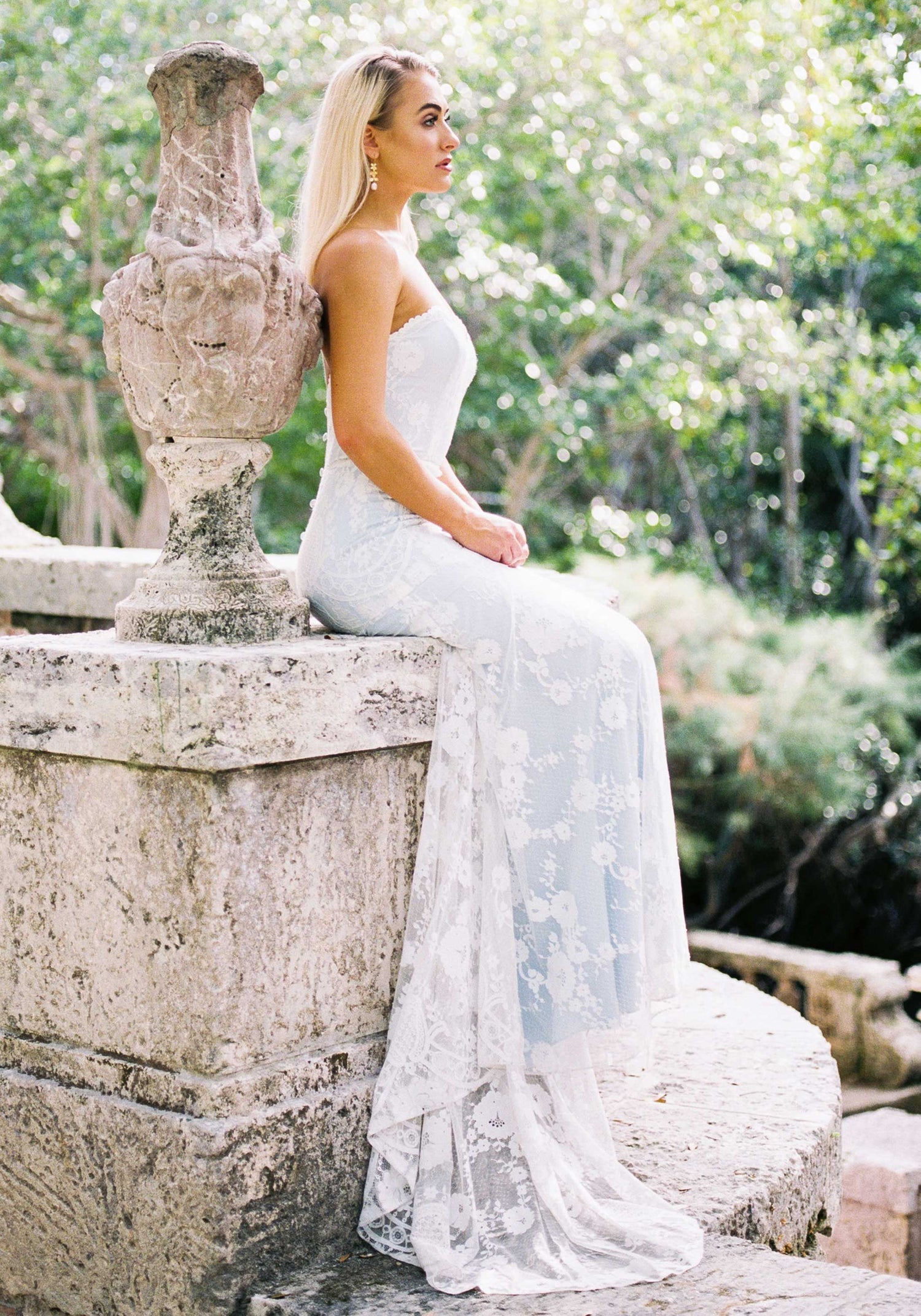 Eloise Blue Silk Wedding Dress  Strapless Sweetheart Wedding Dress