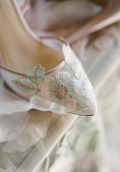 Flora Embroidered Wedding Shoe Claire Pettibone for Bella Belle