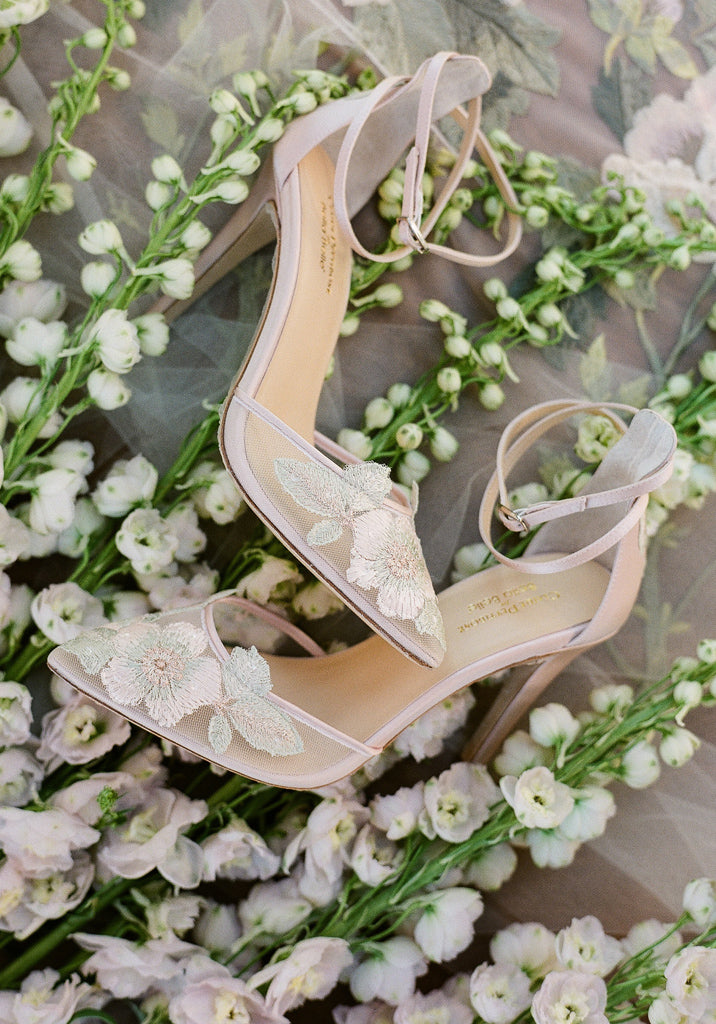 Embroidered Floral Wedding Shoes Claire Pettibone