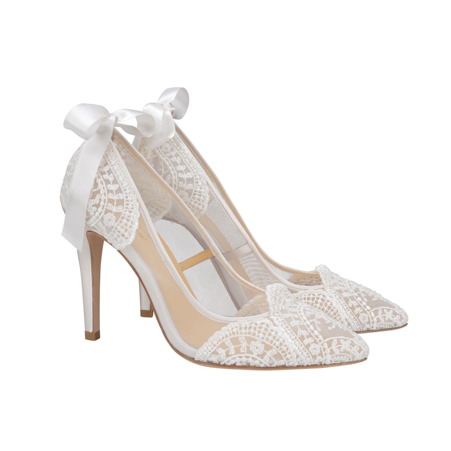 Giselle Embroidered Bridal Shoes | Ivory Lace Wedding Shoes