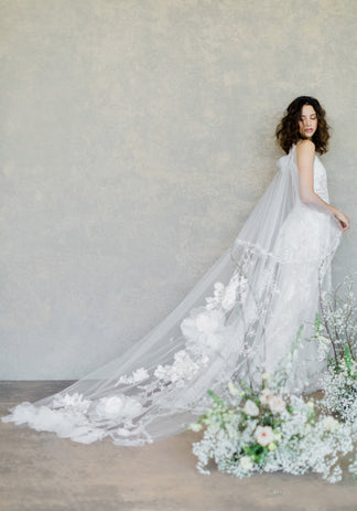 Enchanted Moon Ivory Bridal Cape | Bridal Cloak | Claire Pettibone ...