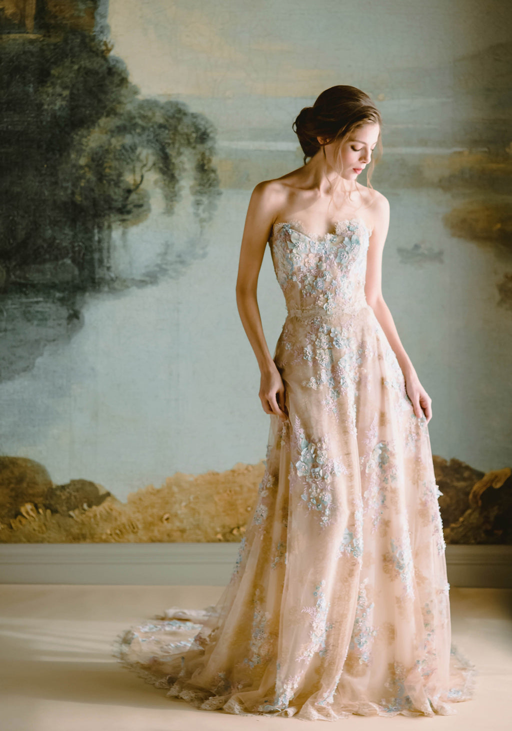 floral sequin dress Strapless Floral Sequin Dress CD811 Sparkly Gowns