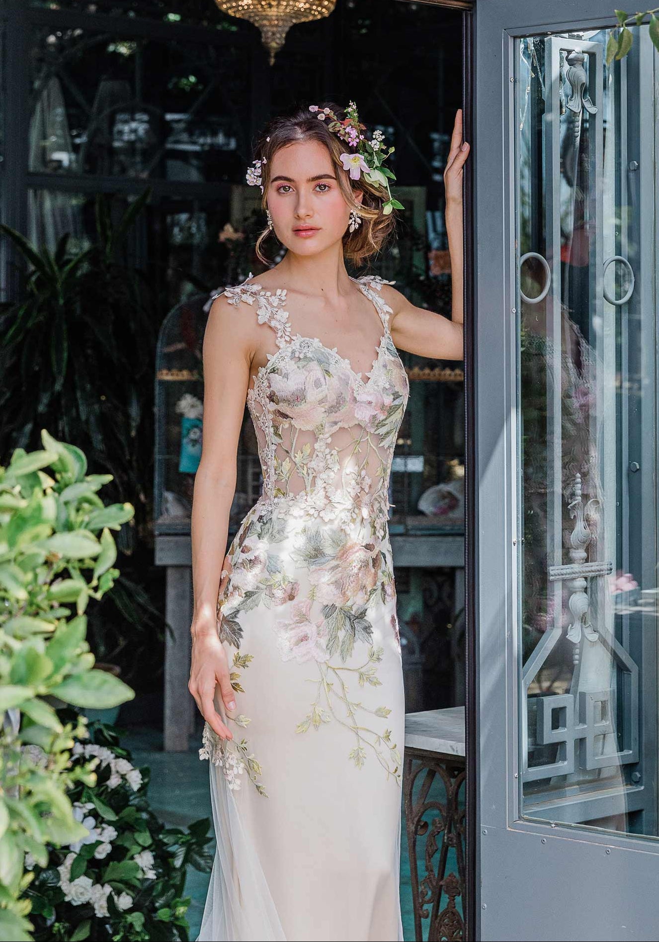 Peony Colorful Wedding Dress by Claire Pettibone