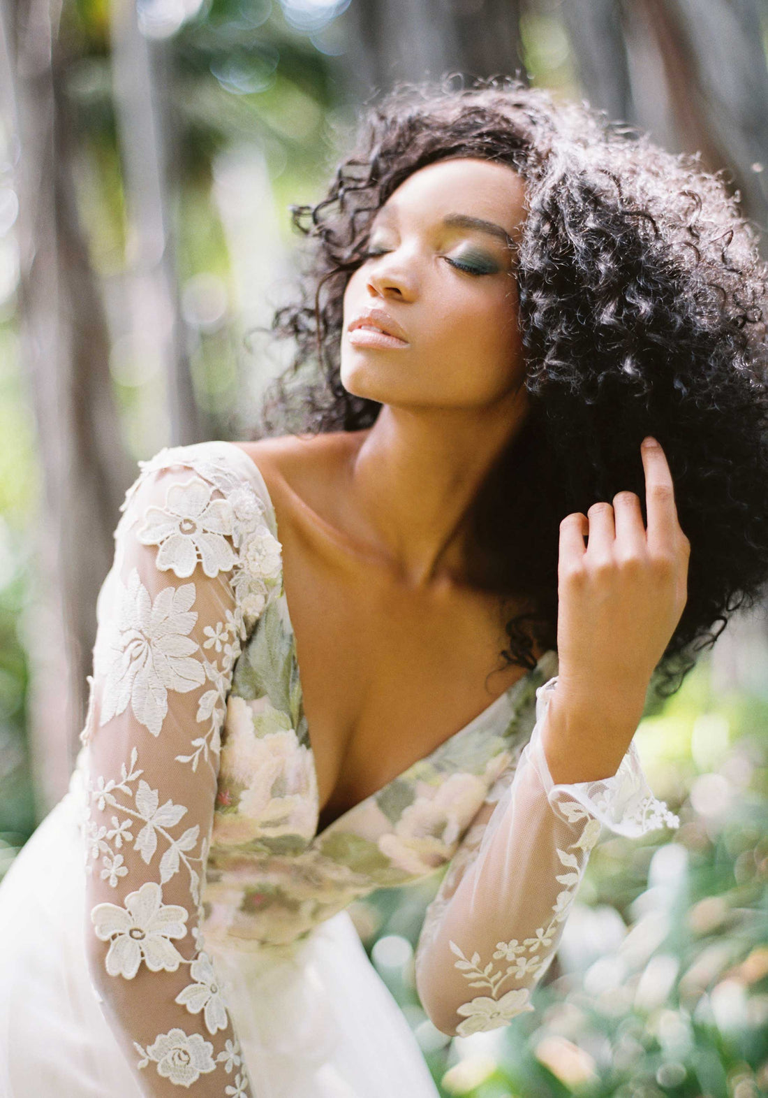 Floral Long Sleeves on the Primavera wedding dress