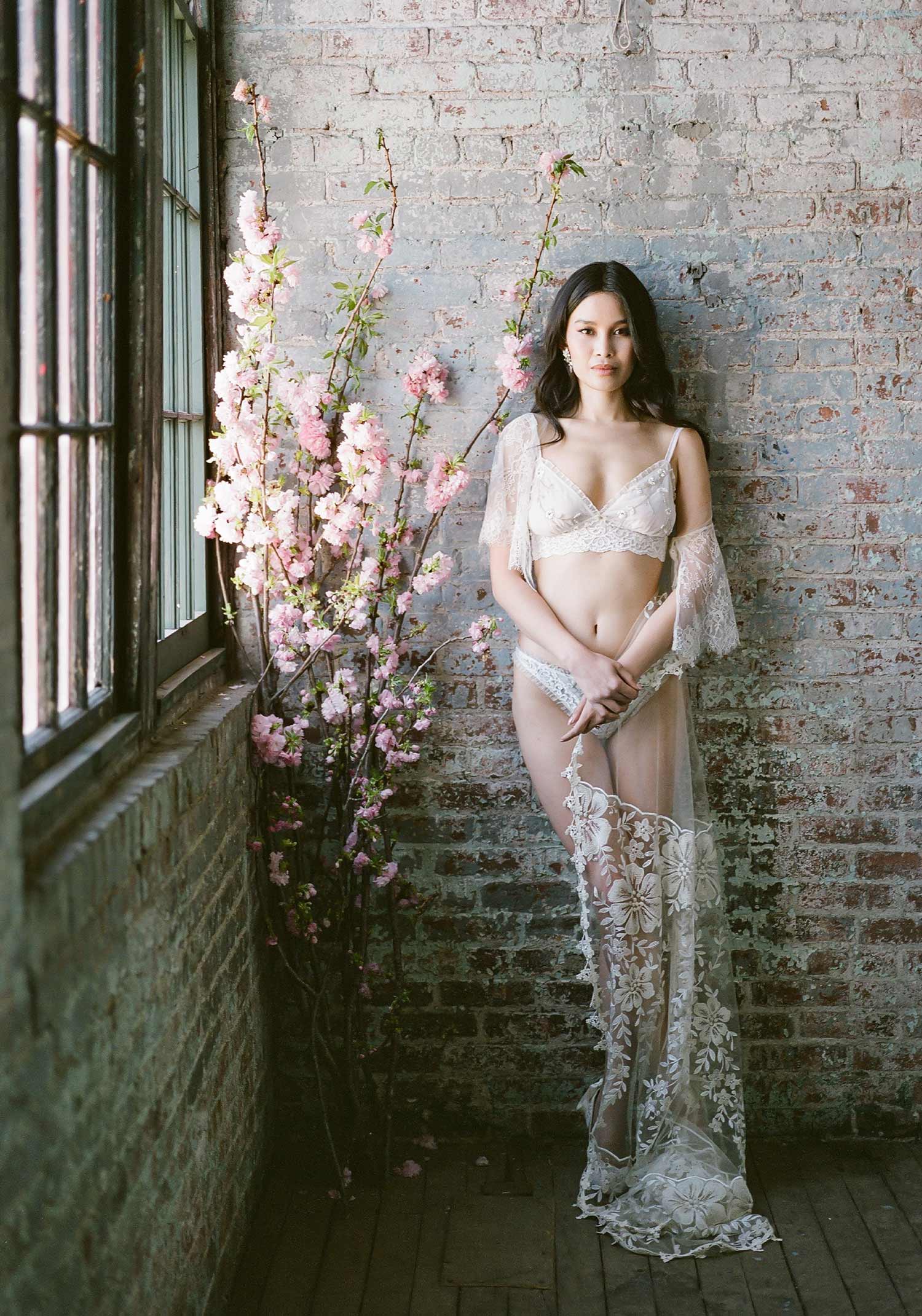 Reverie Wedding Coat and Bellaire Lingerie Set