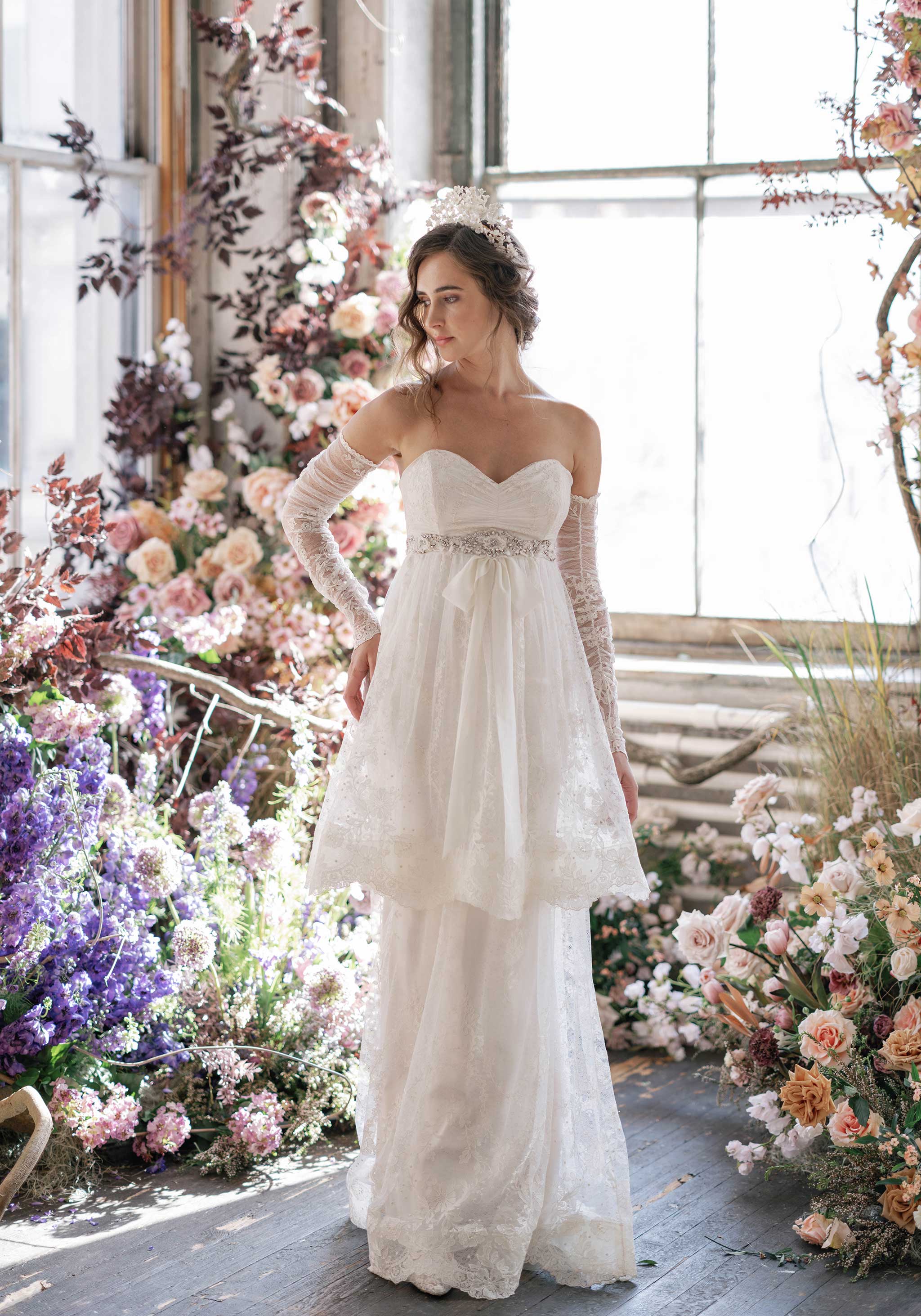 Sévigné strapless lace wedding dress