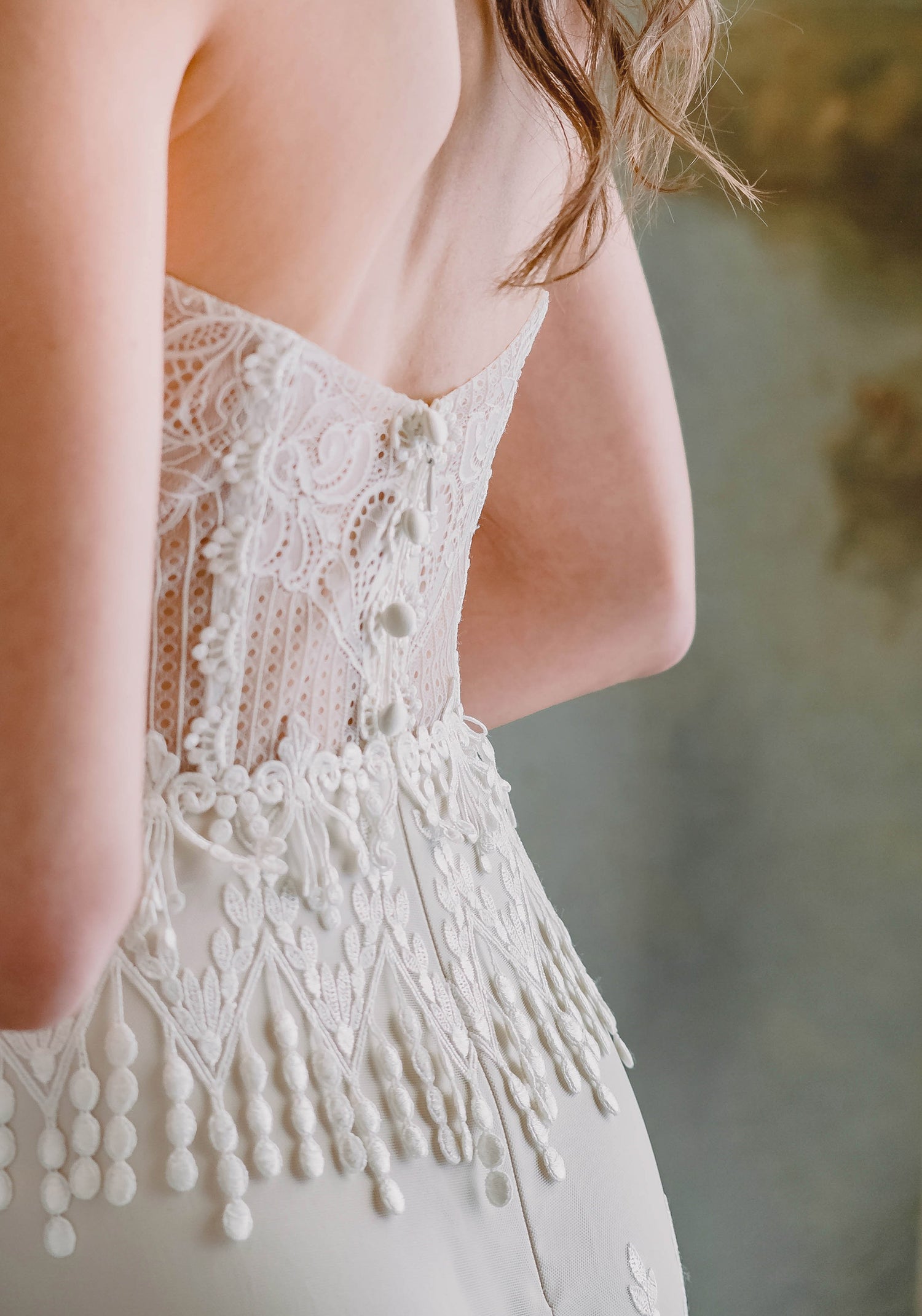 Victoriana Vintage Inspired Corset Bridal Gown with Fit and Flare Body Victoriana Vintage Inspired Corset Bridal Gown with Fit and Flare Body