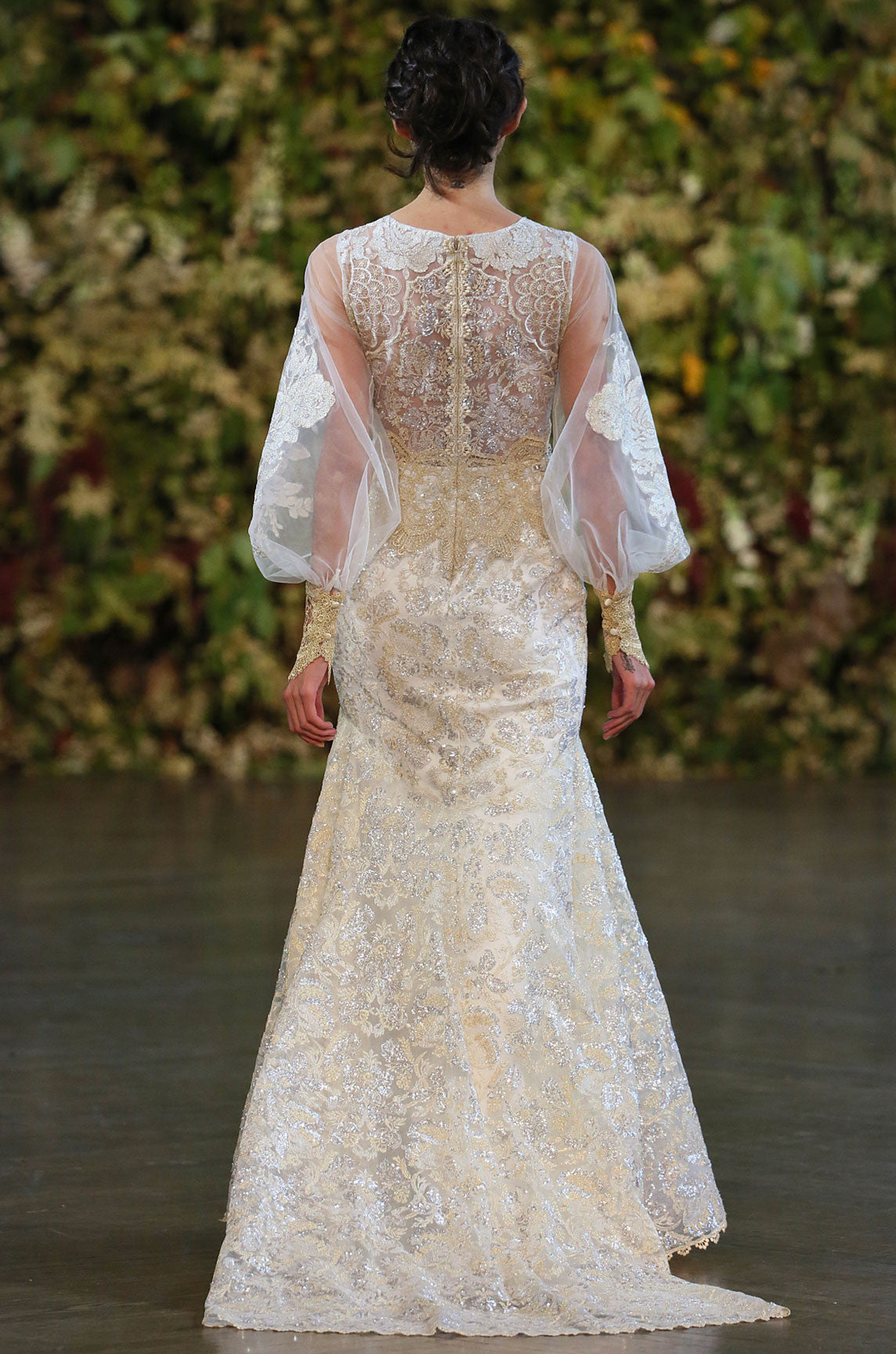 Lace Sequin Wedding Dress | Silver and Gold Wedding Dress