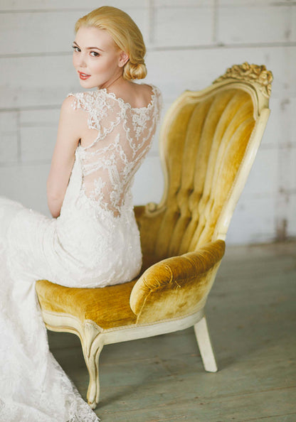 Claire Pettibone Chantilly Lace Wedding Gown