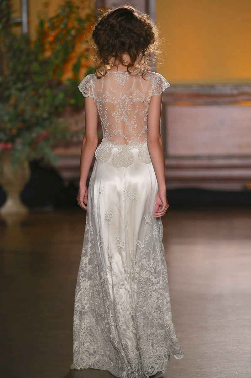 Cora - Couture Wedding Dress by Claire Pettibone runway full back