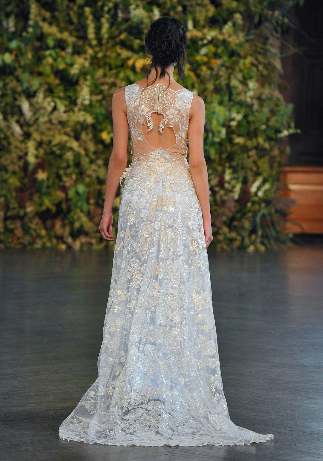 Eden - Couture Wedding Dress by Claire Pettibone runway full back