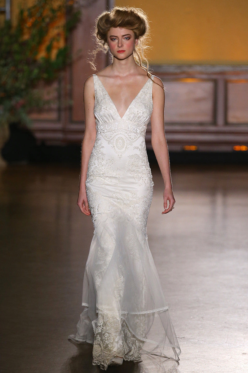 Claire Pettibone Lace Marquise Wedding Dress