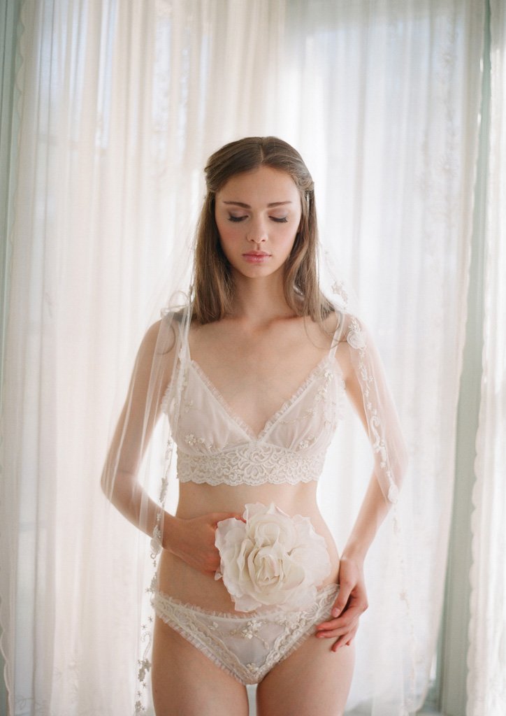 Lace Silk Lingerie Set 3 Colors, Wedding Lingerie Night Dress and