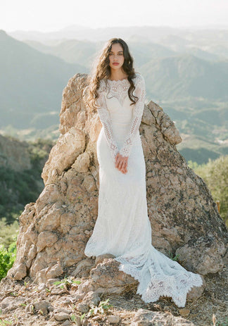 Couture Wedding Dress with Geometric Lace | Claire Pettibone – Claire ...